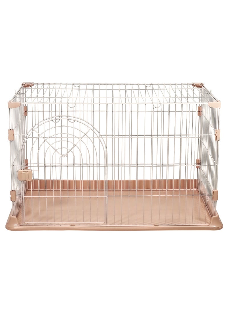 MAJIBAO Indoor cat cage with Base widening buckle and door with push-pull switch, Thickened metal wire, Arched door design, Suitable for multiple cats, Easy to assemble and foldable cage (Pink)  - Image 1