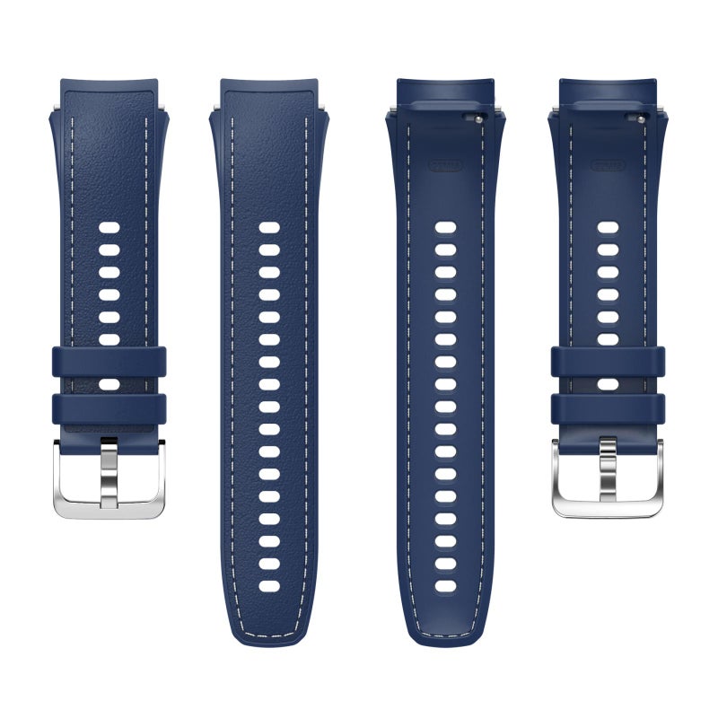 إيروريكس سوار ساعة Oppo Watch X2 Mini من السيليكون المخيط (أزرق داكن) - Image 5