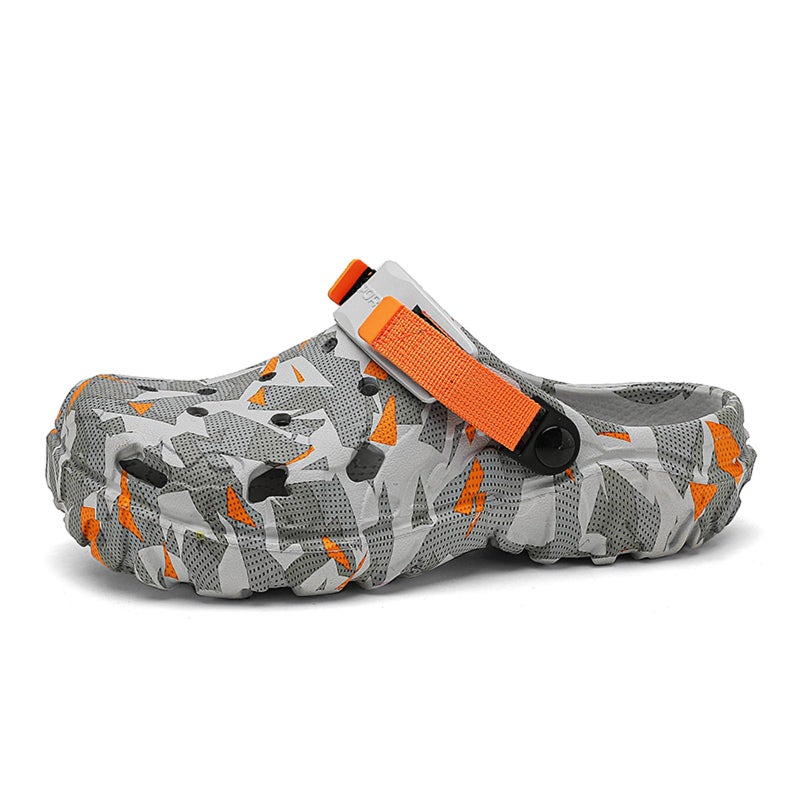 FLIOZY Men Slip On Garden Clogs Shoes: Summer Beach Sandals - Non Slip Outdoor Classic Slippers Orange 45 - Image 1