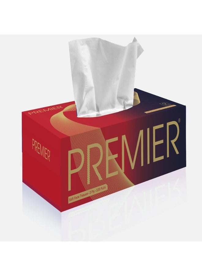 Premier Tissue Paper Box 100's Special Edition – Pack of 3 | Ultra-Soft & Highly Absorbent Facial Tissues | Gentle on Skin | Ideal for Home, Office & Car | Hygienic & Durable - Image 1