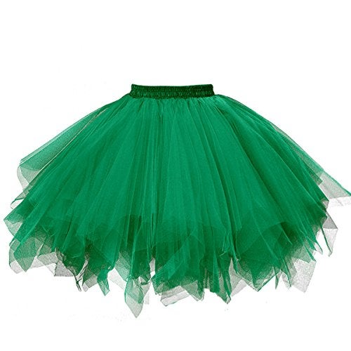 GOOBGS Musever 1950s Vintage Ballet Bubble Skirt Tulle Petticoat Puffy Tutu Dark Green Large/X-Large - Image 1