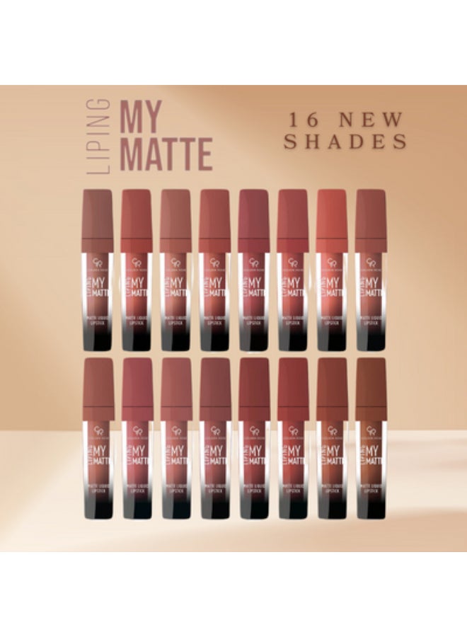 Golden Rose Liping My Matte Liquid Lipstick  22 Light Beige - Image 4