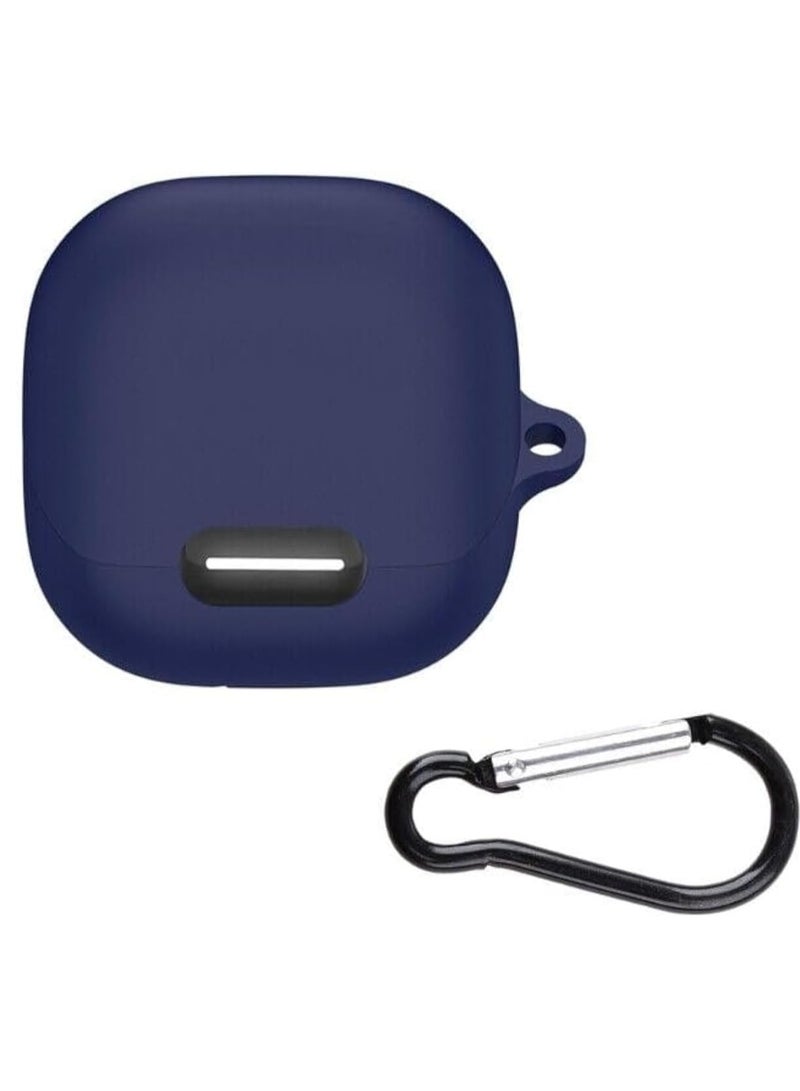 Silicone Case Compatible with Anker Soundcore Liberty 4 NC Earbuds, Soft Silicone Protective Case Cover, Shockproof Sleeve with Carabiner (Blue) - Image 1