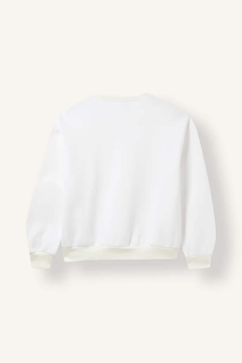 Defacto Relax Fit Slogan Pattern Crew Neck Sweatshirt