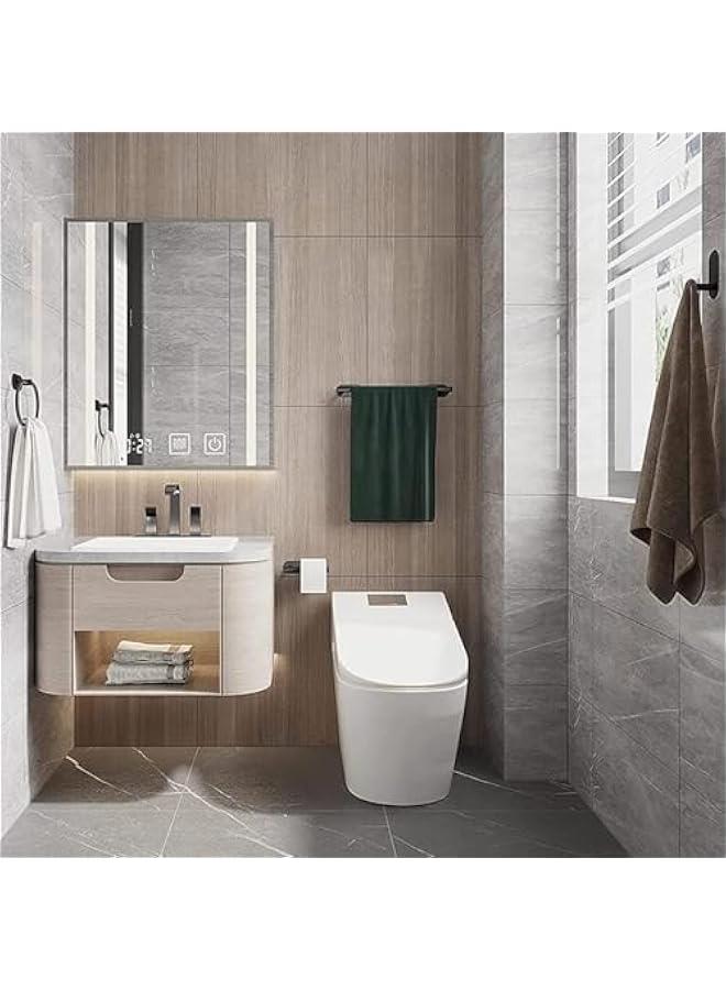 هوكور مجموعة ادوات حامل المناشف من 4 قطع، مجموعة ادوات الحمام من الستانلس ستيل، تتضمن قضيب منشفة اليد 16 انش، حلقة منشفة اليد، حامل ورق المرحاض، خطاف منشفة الرداء، مجموعة اكسسوارات الحمام - Image 4