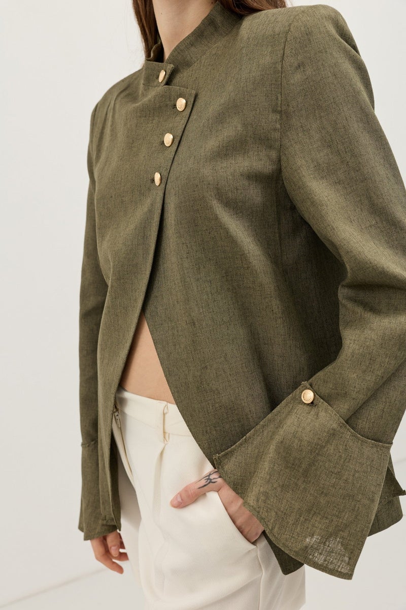 ANTIOCH Women's Blazer Jacket with Linen Blend - Image 3