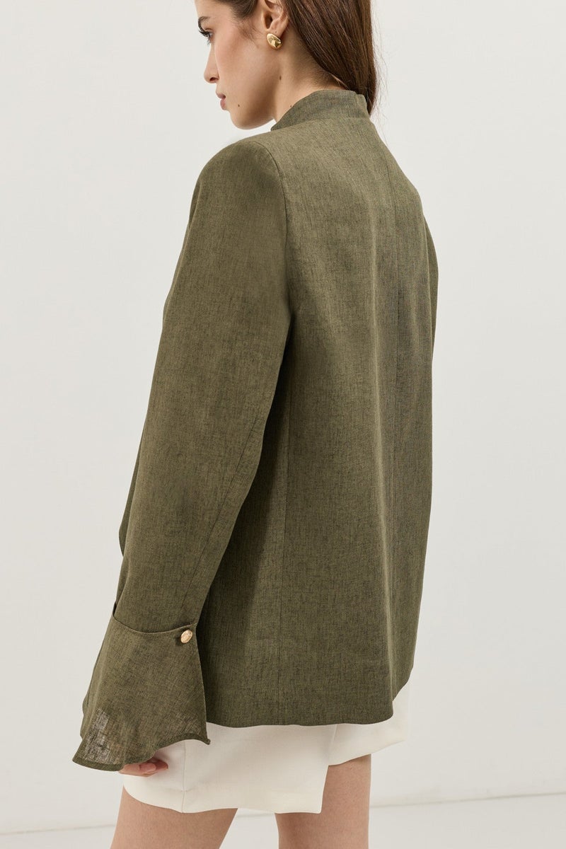 ANTIOCH Women's Blazer Jacket with Linen Blend - Image 4