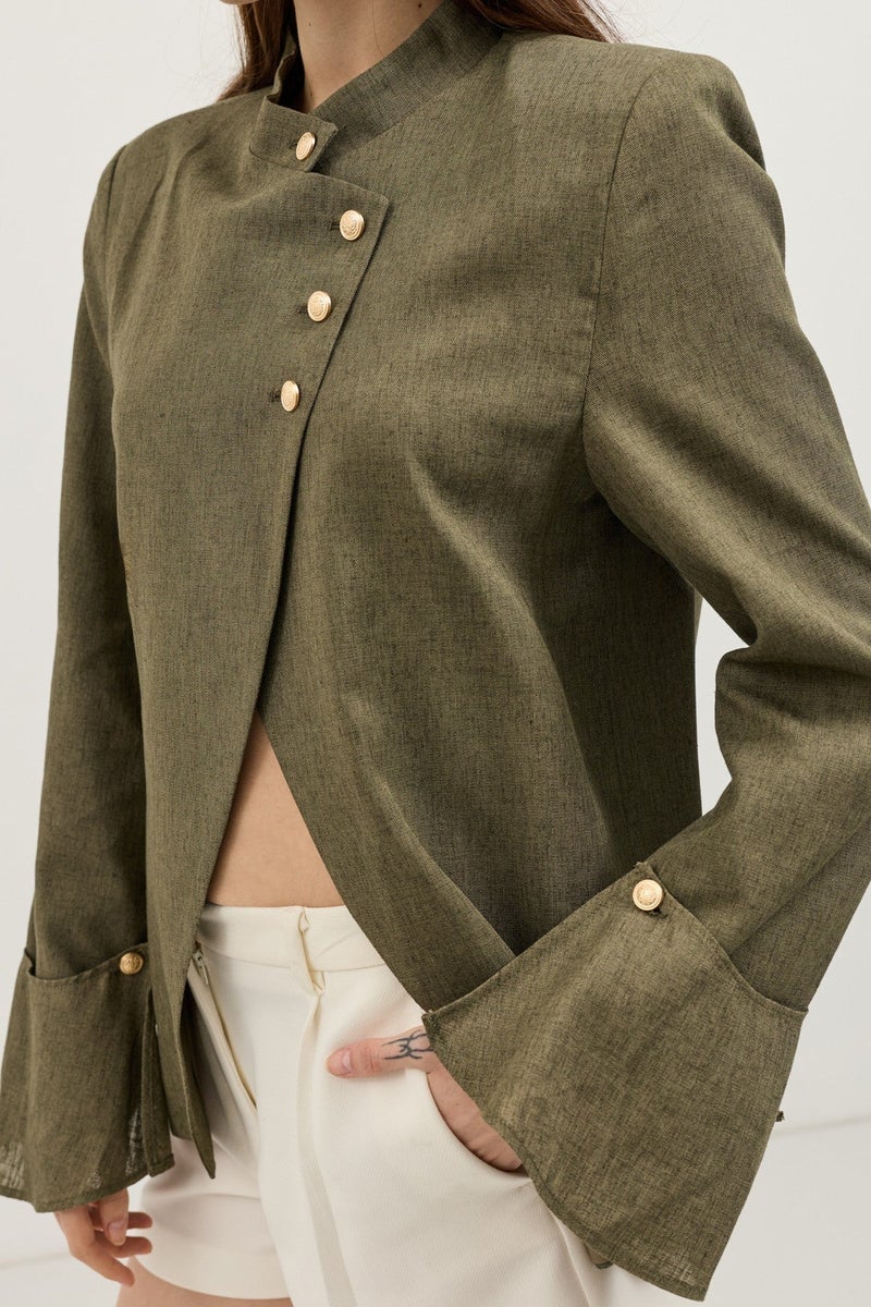 ANTIOCH Women's Blazer Jacket with Linen Blend - Image 2