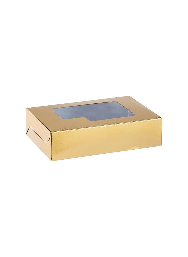 Hotpack Sweet Box Aluminum Gold Window 15X10Cm 5 Pieces - Image 2