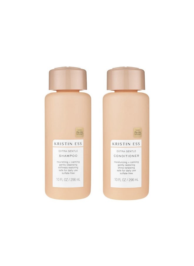 Kristin Ess - Hair Extra Gentle Shampoo + Conditioner Bundle Sensitive Skin + Scalp Cleanses Nourishing + Calming Hydrating Conditioner Vegan Sulfate Free Color Safe + Keratin Safe 2 Piece Set - Image 1