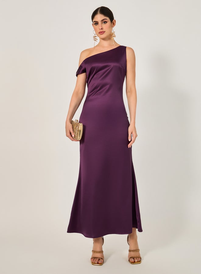 Styli Satin One-Shoulder Dress - Image 1