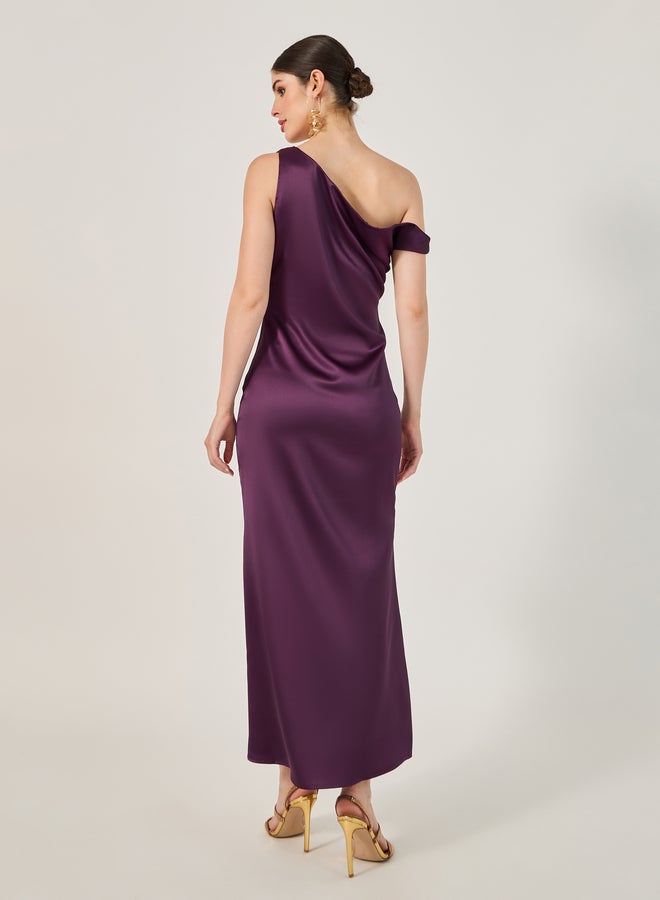 Styli Satin One-Shoulder Dress - Image 5