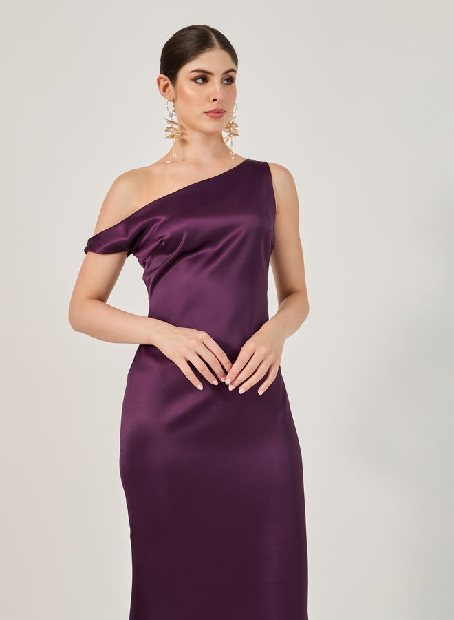 Styli Satin One-Shoulder Dress - Image 3