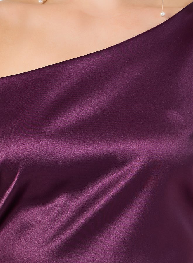 Styli Satin One-Shoulder Dress - Image 4