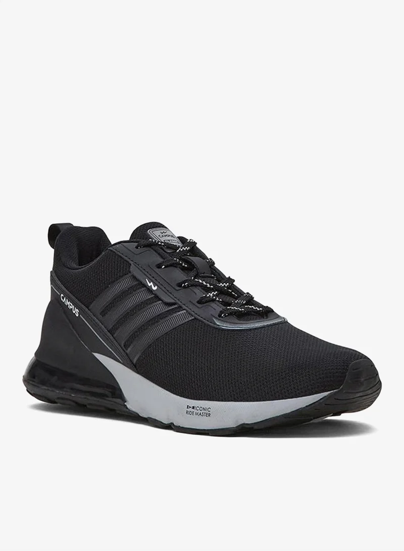 Campus أحذية رياضية سوداء رجالية بنعل متين وقماش مسامي