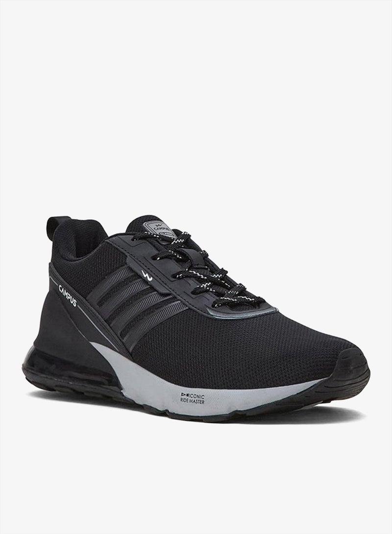 CAMPUS Men’s Black Sports Shoes – Lace Up Design Shoes with Breathable Fabric and Sturdy Grip Sole - Image 2