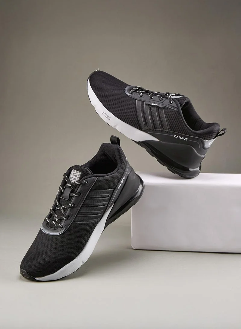 Campus أحذية رياضية سوداء رجالية بنعل متين وقماش مسامي