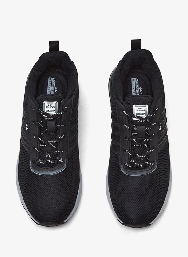 CAMPUS Men’s Black Sports Shoes – Lace Up Design Shoes with Breathable Fabric and Sturdy Grip Sole - Image 4