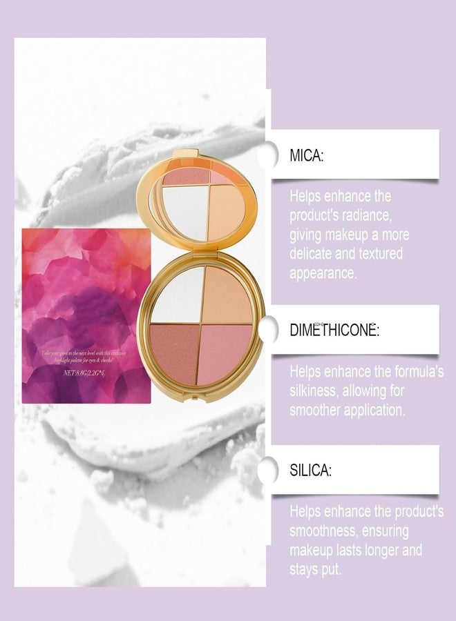 Lmoy Eye & Cheek Palette - Eyeshadow and Highlighter Makeup, Makeup Palettes Contour Kit, Shimmer Glow Face Highlighter Palette for Women Face, Natural Glow Contour Powder, with Detachable Brush - Image 5