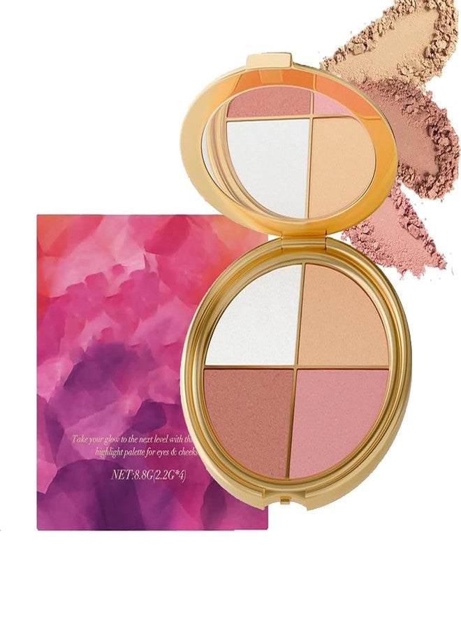 Lmoy Eye & Cheek Palette - Eyeshadow and Highlighter Makeup, Makeup Palettes Contour Kit, Shimmer Glow Face Highlighter Palette for Women Face, Natural Glow Contour Powder, with Detachable Brush - Image 1