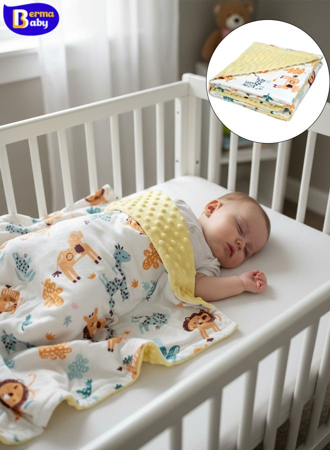 Berma Baby بطانية أطفال، بطانية أطفال ناعمة للغاية للجنسين للأولاد والبنات، بطانية أطفال مزدوجة الطبقات لحديثي الولادة والأطفال الصغار، لحاف مكيف الهواء، مناسبة لعربات الأطفال وأسرة الأطفال، بطانية مهدئة بالفقاعات - Image 1