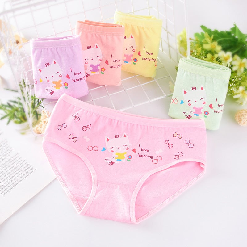 Girls Cotton Underwear Soft Stretch Kids Panties BH097 mixed color color complete 