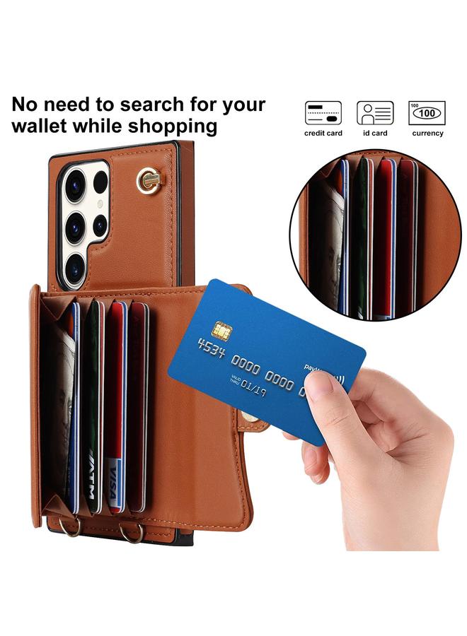 اس-توب جراب لهاتف Samsung Galaxy S24 Ultra 5G مزود بفتحة بطاقة RFID مع حبل طويل - Image 2