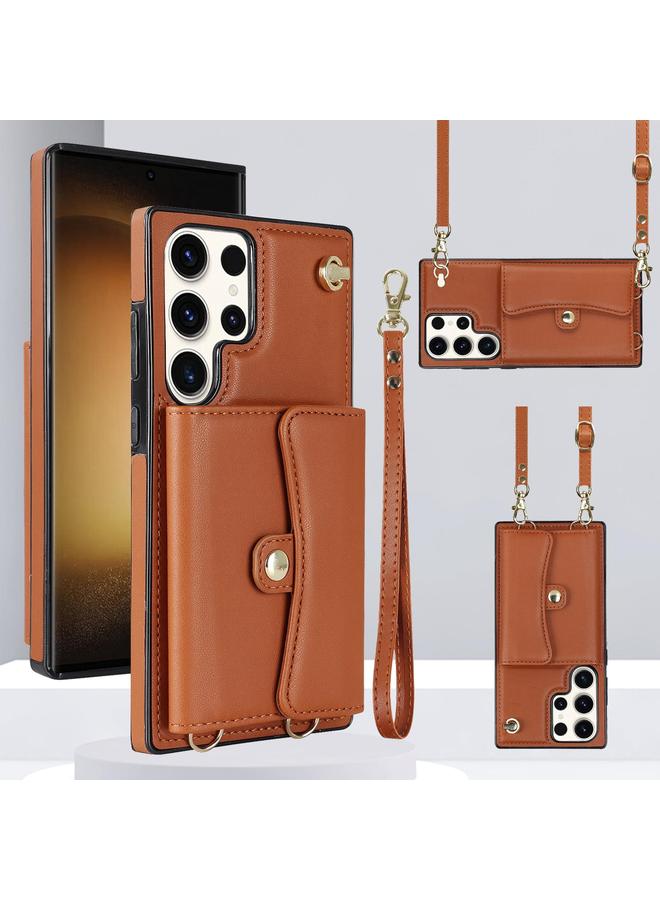 اس-توب جراب لهاتف Samsung Galaxy S24 Ultra 5G مزود بفتحة بطاقة RFID مع حبل طويل - Image 1