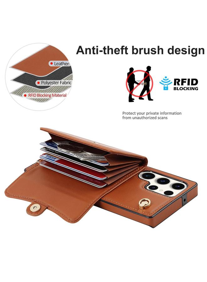 اس-توب جراب لهاتف Samsung Galaxy S24 Ultra 5G مزود بفتحة بطاقة RFID مع حبل طويل - Image 3