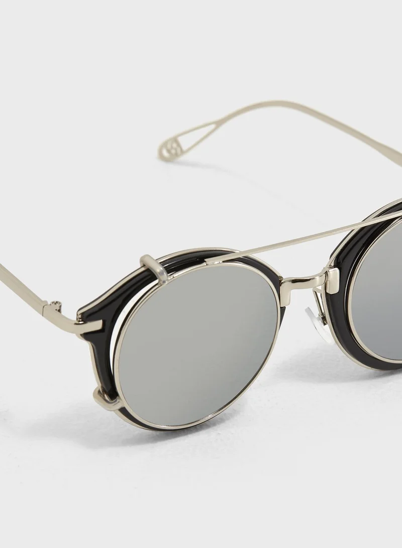 Seventy Five Mirror Lens Round Sunglasses