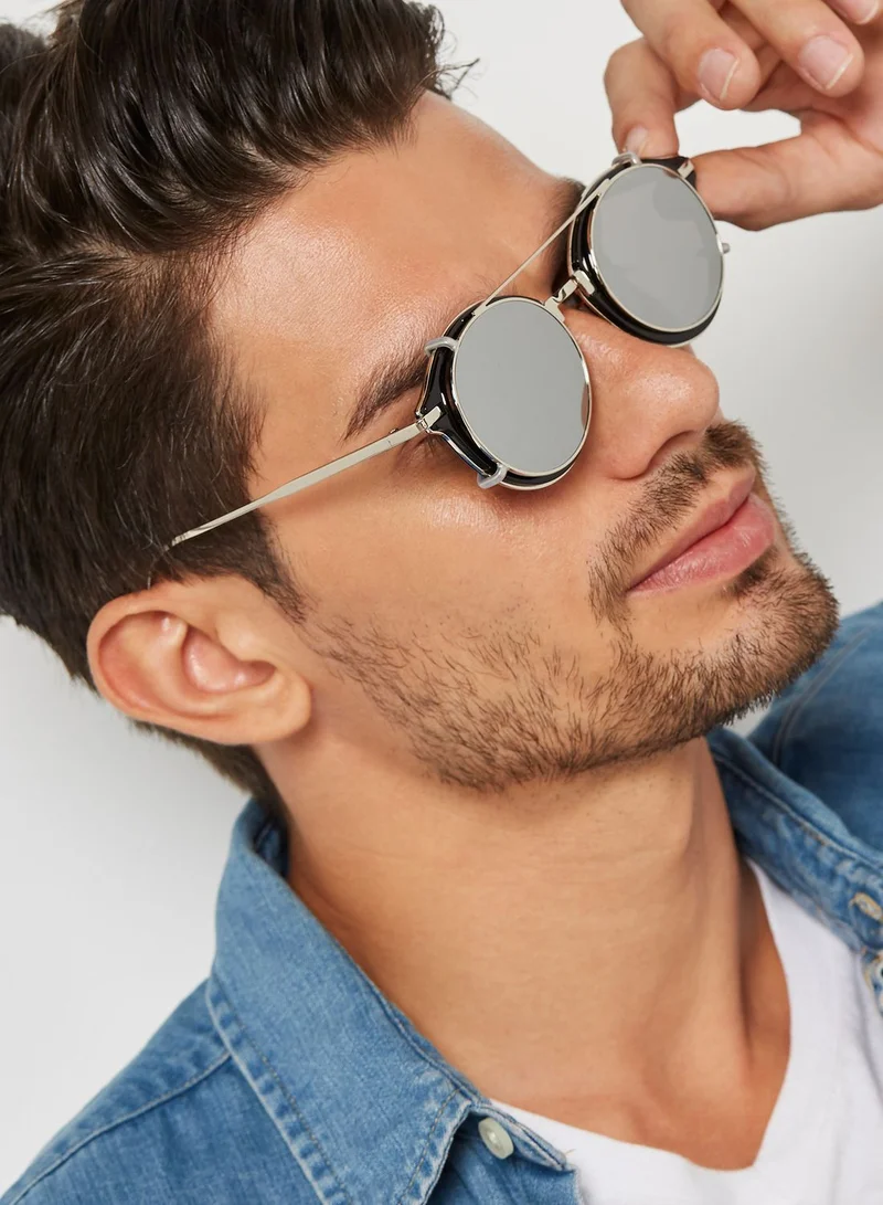 Seventy Five Mirror Lens Round Sunglasses
