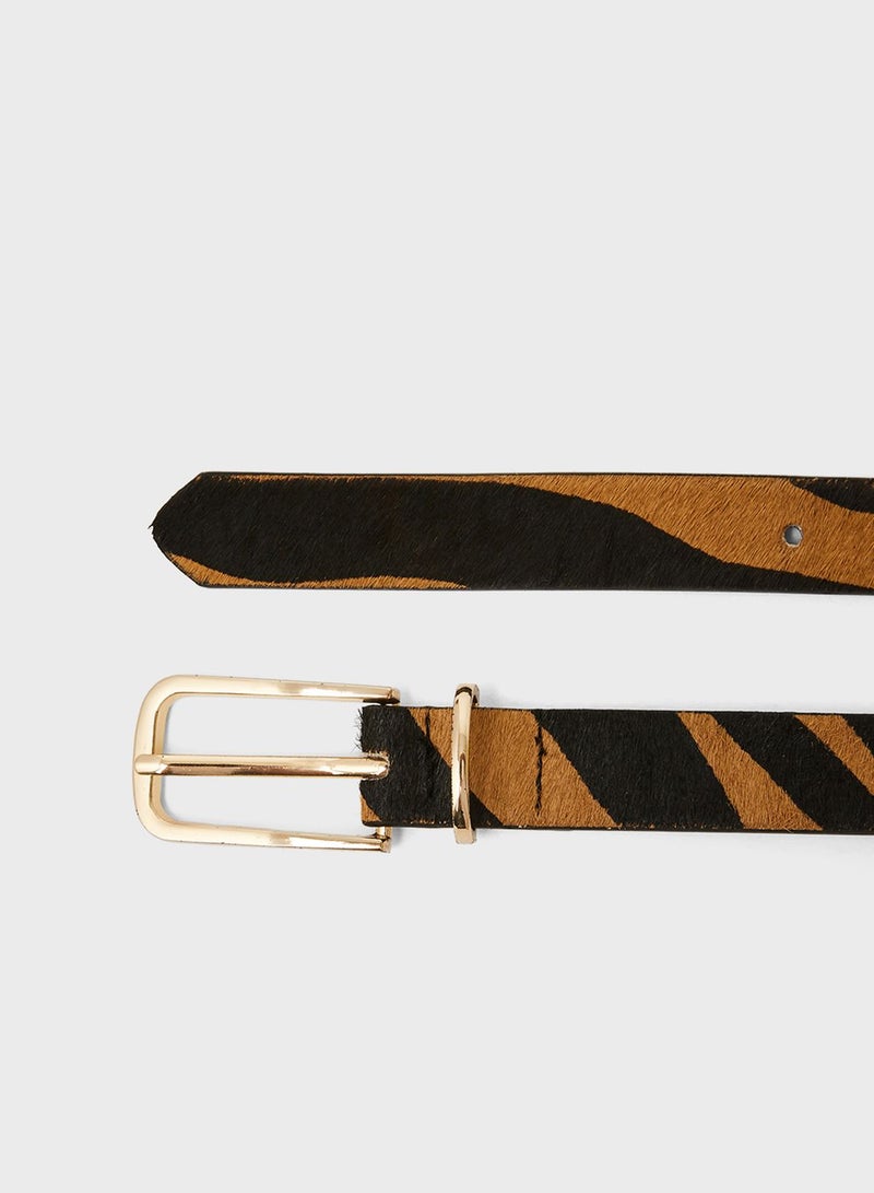 MANGO Animal Print Leather Belt  - Image 4