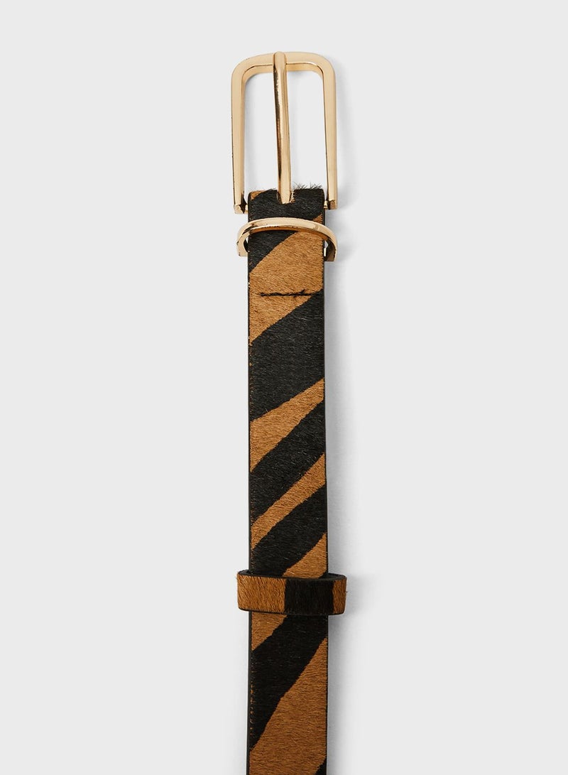 MANGO Animal Print Leather Belt  - Image 3