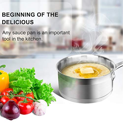Duxtop Professional Stainless Steel Sauce Pan with Lid, Kitchen Cookware, Induction Pot with Impact-bonded Base Technology, 1.6 Quart - Image 4