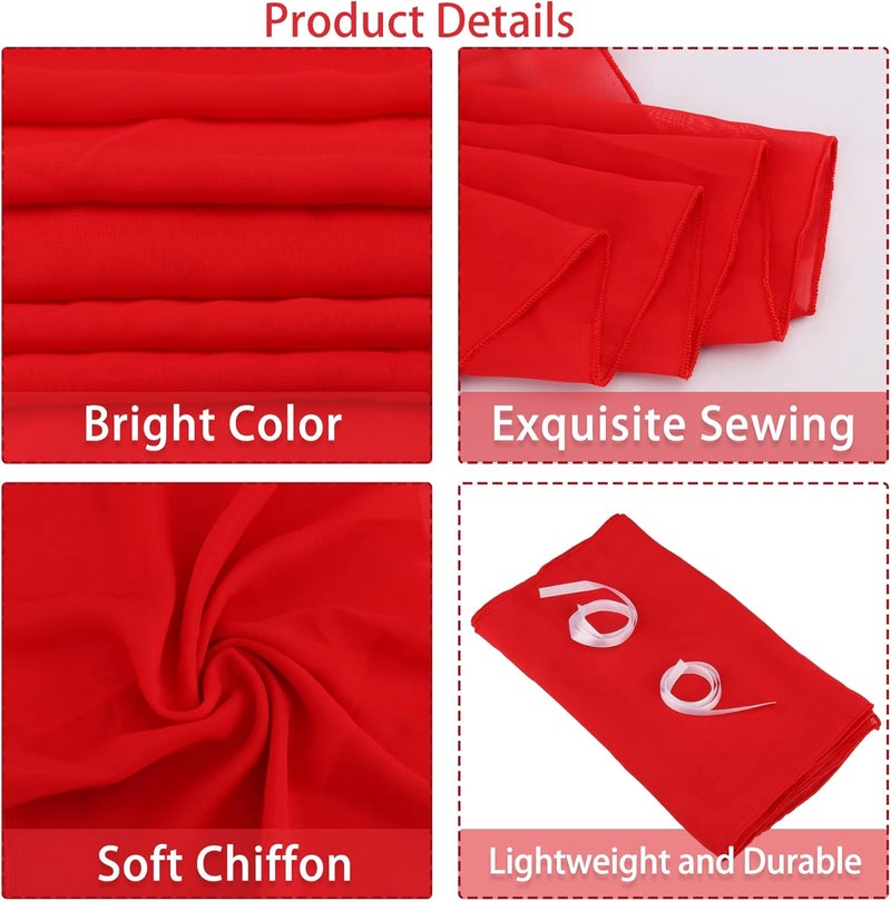 klarako 12 Packs 10Ft Chiffon Table Runner 27 x 120 Inches Sheer Table Runner Romantic Chiffon Table Runner for Wedding Birthday Party Bridal Baby Shower Table Decoration (27" x 120", Red) - Image 4