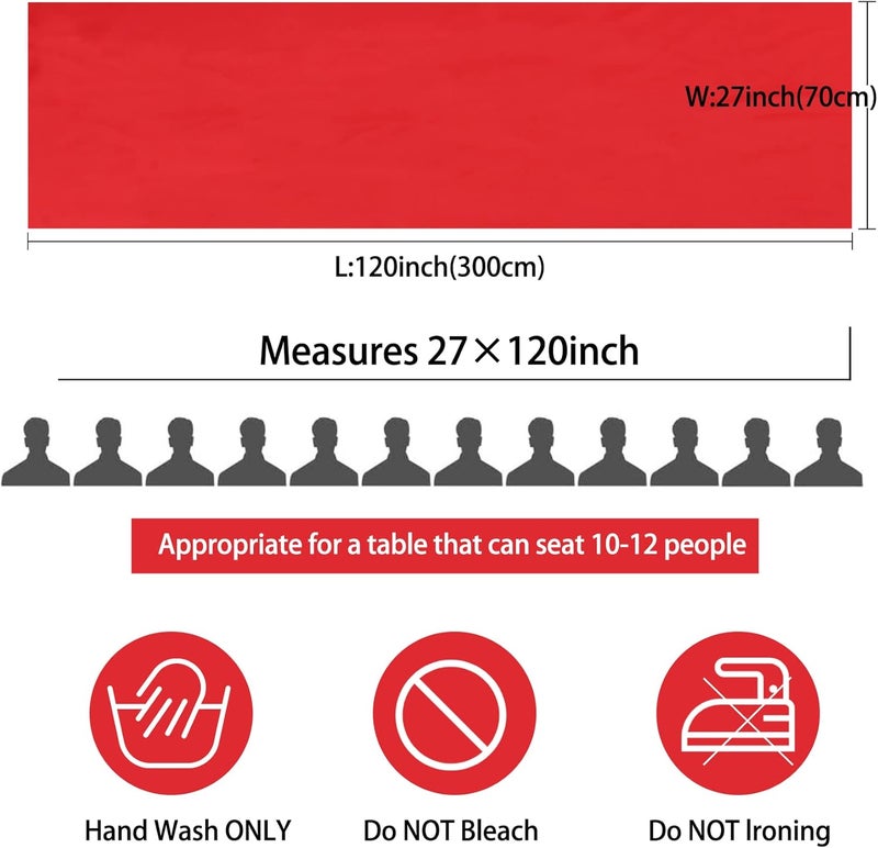 klarako 12 Packs 10Ft Chiffon Table Runner 27 x 120 Inches Sheer Table Runner Romantic Chiffon Table Runner for Wedding Birthday Party Bridal Baby Shower Table Decoration (27" x 120", Red) - Image 3