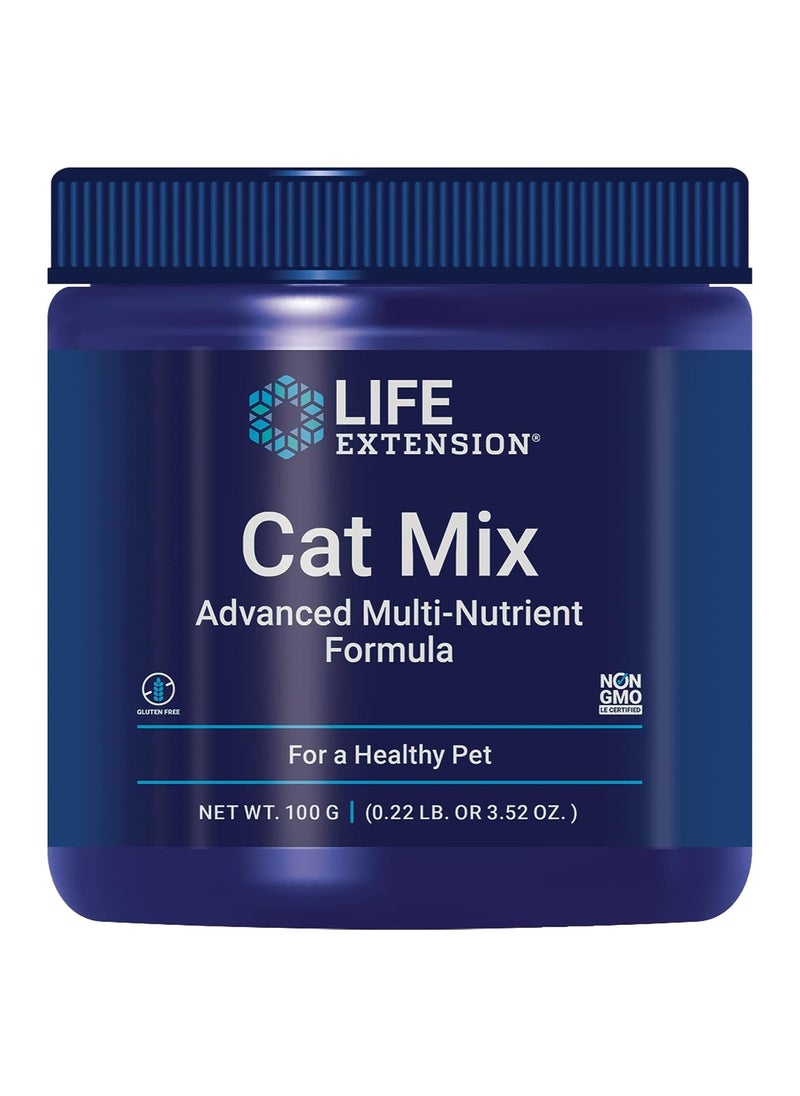Life Extension Cat Mix – For Heart, Kidney & Pancreatic Function + Gut Health –with Vitamins & Essential Nutrients - Formula For Kitty - Gluten-Free, Non-GMO – Net Wt.100 Grams (85 Servings)