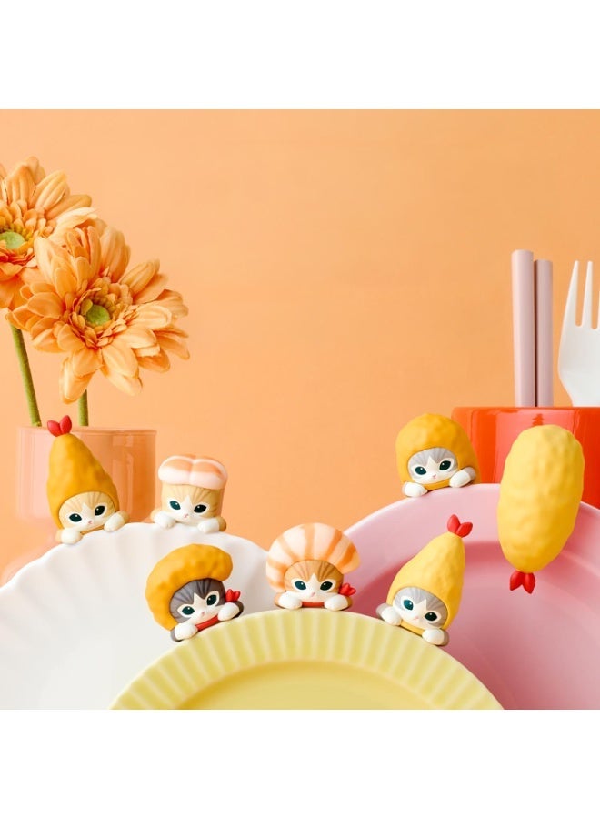 Sonny Angel Mofusand Hippers Shrimp Meow Series Decorative Mini Figure Cute Cat Cosplay Laptop Monitor Smartphone Border Attachment Ornament Single Random Mystery Toy Blind Box - Image 1