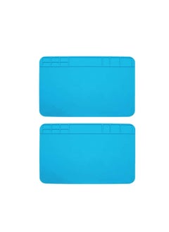 KASTWAVE Multi Purpose Work Mat, Repair Mat Soldering Mat Silicone Work Station with Grids Used for Watch Phone Laptop Repair Soldering Repair Smartphone LCD Screen Separator Machine Repair Tools (2 Pack)  - Image 1