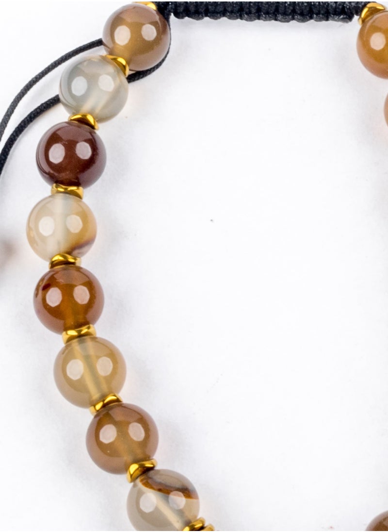 The Black Pearl Accessories - Stainless Steel 316 Beads Bracelets - Brown - Image 1