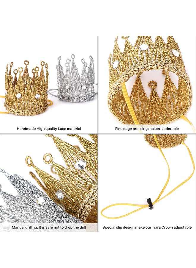 إيروريكس عصابات رأس على شكل تاج لتصوير الطفل، تاج مرن للأميرة، قبعة عيد ميلاد للرضيع - Image 2