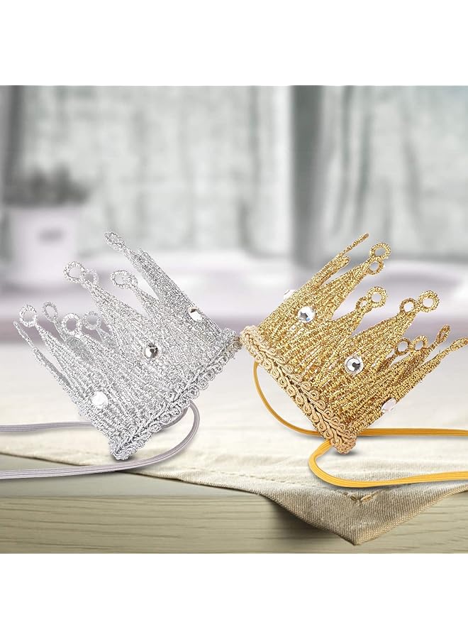 إيروريكس عصابات رأس على شكل تاج لتصوير الطفل، تاج مرن للأميرة، قبعة عيد ميلاد للرضيع - Image 5