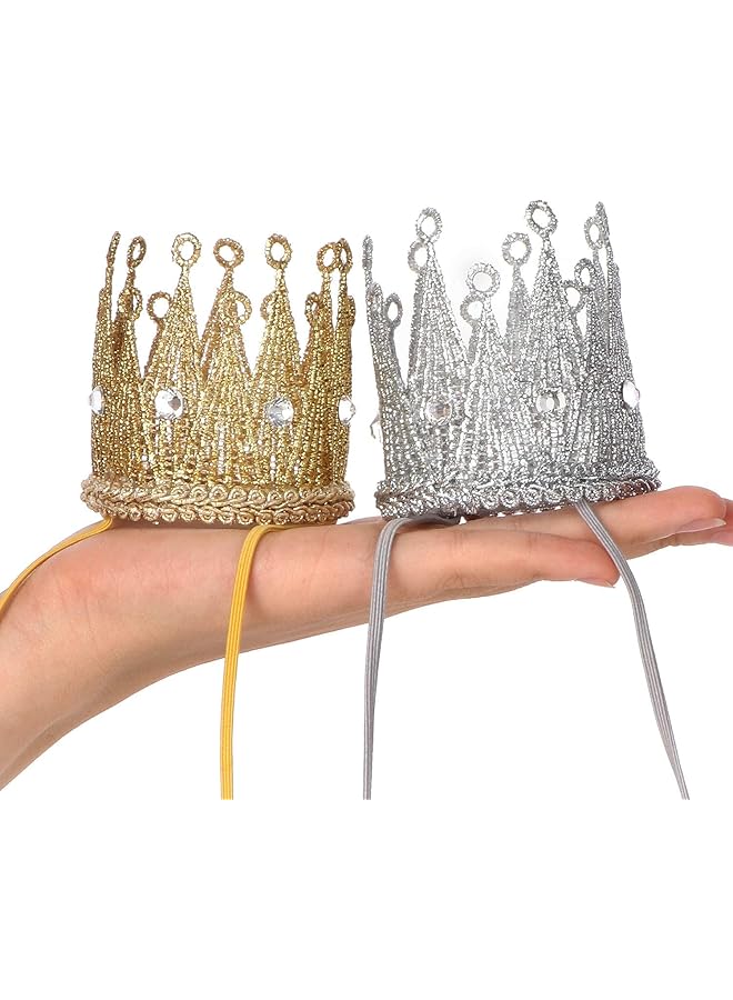 إيروريكس عصابات رأس على شكل تاج لتصوير الطفل، تاج مرن للأميرة، قبعة عيد ميلاد للرضيع - Image 1