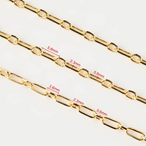 YOUBEIYEE 32.8 Feet 18K Gold Plated Jewelry Chain Paperclip Necklace Chains Bulk for Women Bracelet DIY Craft Chain Roll Jewelry Supplies Findings - Image 3