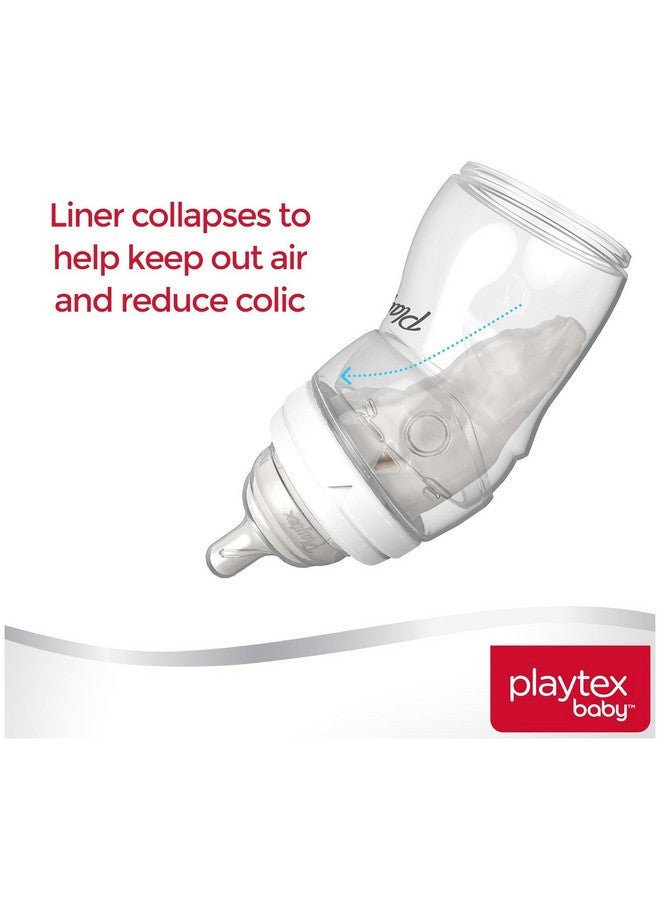 playtex زجاجة رضاعة للأطفال مع بطانات قابلة للتخلص للأطفال الذين يرضعون من الثدي 4 أونصات 3 عبوات - Image 4