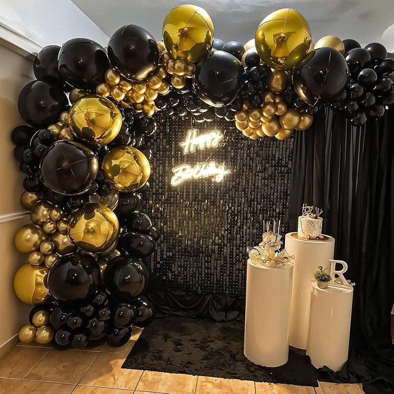 Vibzox 12Pcs Gold Round Foil Balloons, 22" 15" 10" 4D Ball Balloons, Metallic Gold Foil Balloon for Birthday Graduation Wedding Anniversary New Year Eve Disco Party Backdrop Decorations - Image 5