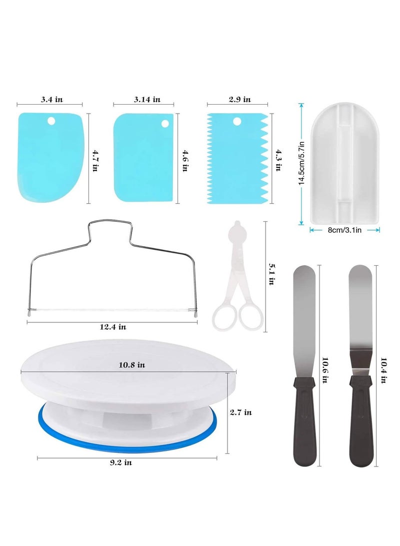 بريميفي طقم تزيين الكيك 107 قطعة مع قرص دوار للكيك مقاس 11 بوصة - Image 5