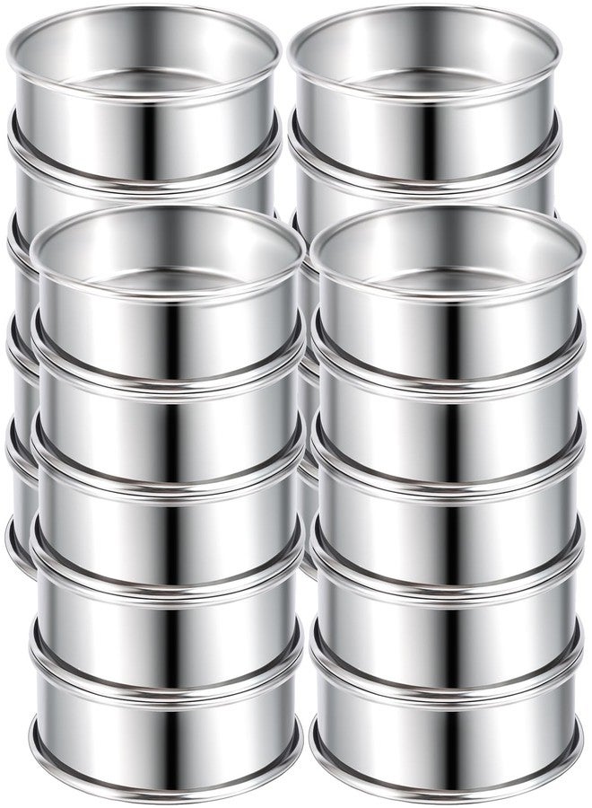 Dyrfolm 20 Pcs English Muffin Rings,3 Inch Stainless Steel Crumpet Rings,Double Rolled Tart Rings,Round Metal Muffin Tart Ring Molds for Home Baking,Kitchen Baking - Image 1
