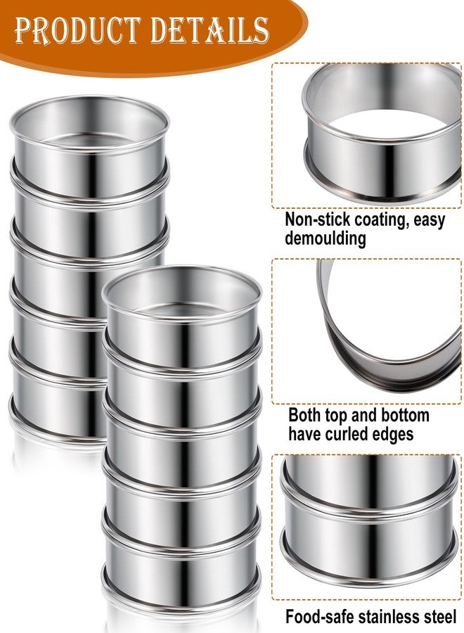 Dyrfolm 20 Pcs English Muffin Rings,3 Inch Stainless Steel Crumpet Rings,Double Rolled Tart Rings,Round Metal Muffin Tart Ring Molds for Home Baking,Kitchen Baking - Image 4