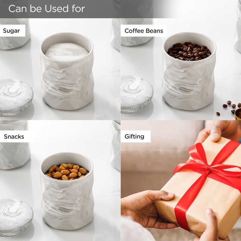 UMAI Ceramic Jars For Kitchen Storage With Ceramic Lids | Pack of 3-740ml Each | Airtight Kitchen Containers Set | Kitchen Accessories Items | Multipurpose Jars For Pickles Nuts Dry Fruits | Grey - Image 5